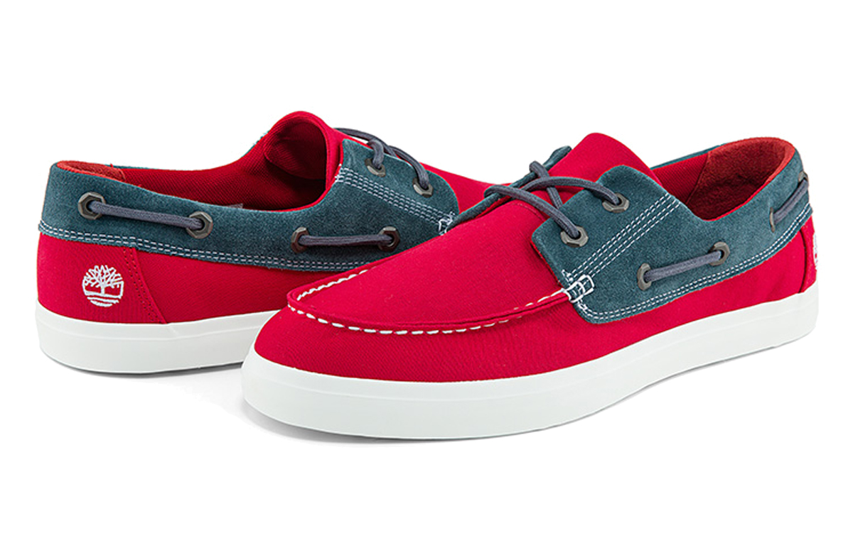 Purchase Timberland添柏瀾 透氣輕便舒適 拼接帆布板鞋 櫻桃紅