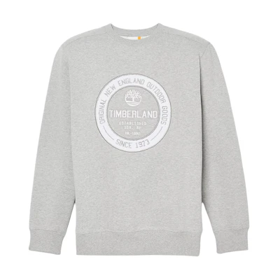 Timberland Carrier Logo Embroidered Crewneck Sweatshirt Light Grey - A6FRM-052