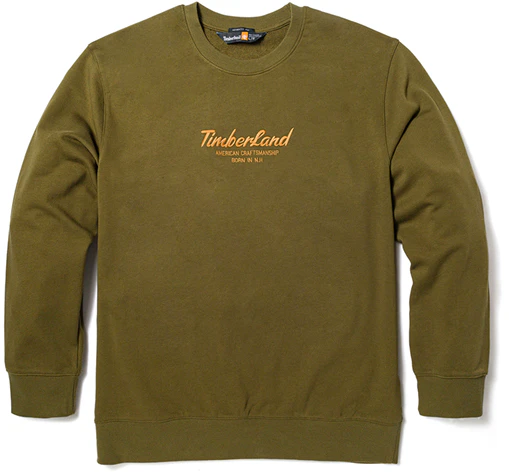 timberland-casual-fleece-crewneck-sweatshirt-unisex-deep-olive-green-a6-k5-d-302
