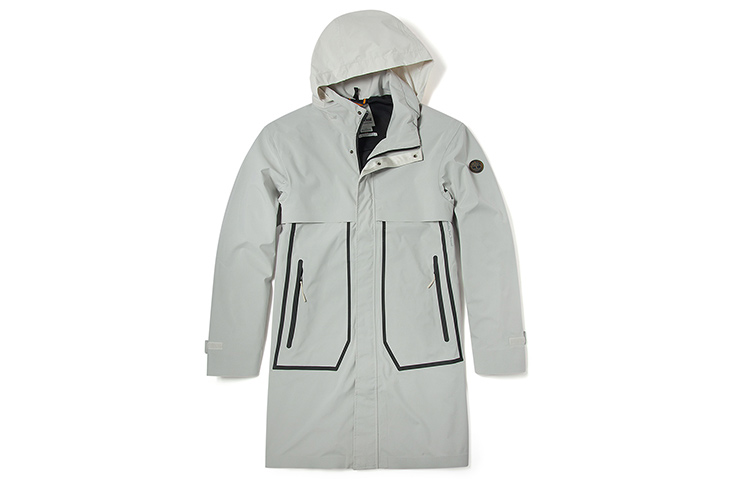 Timberland Casual Hooded Mid-Length Jacket Sand-Colored A24KT-BH7