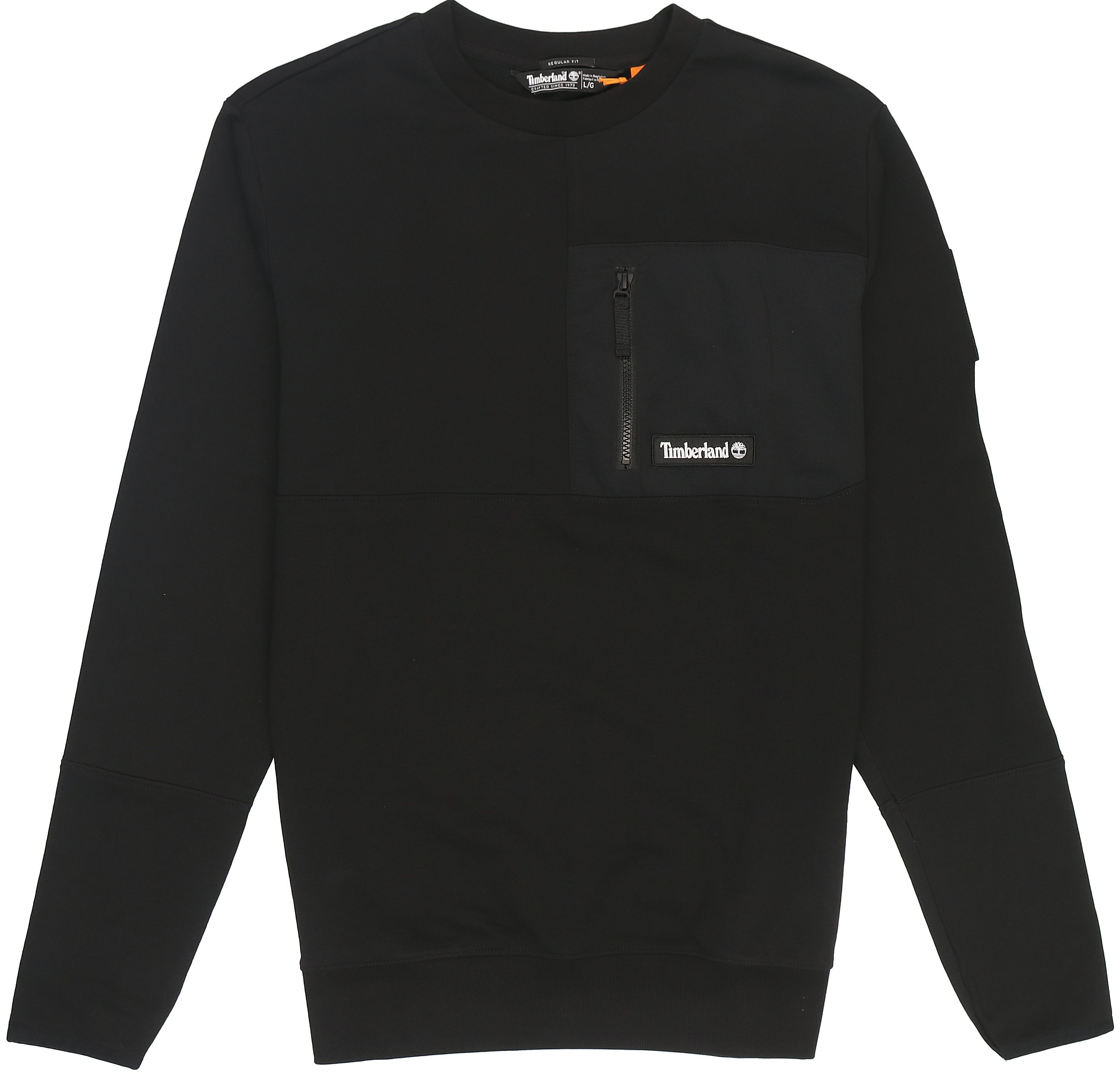 Timberland Casual Pullover Sweatshirt with Colorblock Pocket - Black A2DXJ-001