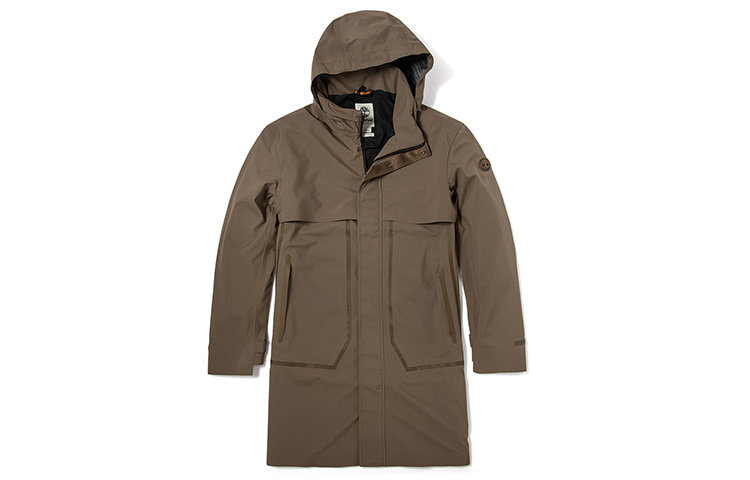 Timberland Chocolate Brown Casual Mid-Length Hooded Jacket A24KT-BK0