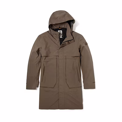 Timberland Chocolate Brown Casual Mid-Length Hooded Jacket A24KT-BK0