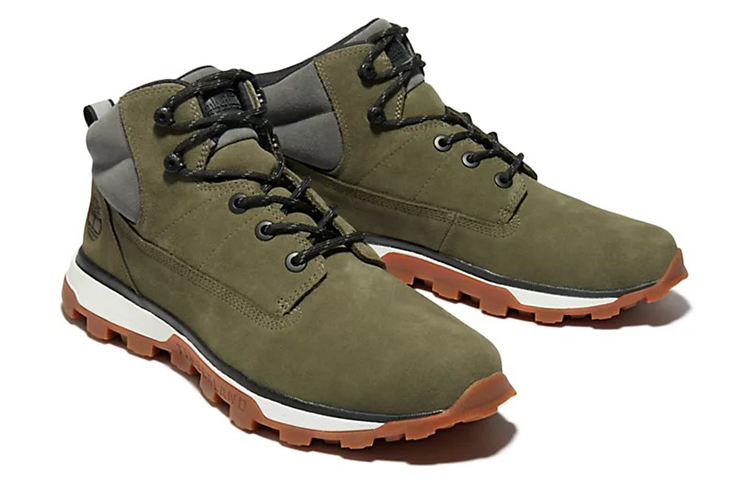 Shop Timberland添柏嵐 Chukka 耐磨防滑戶外靴 軍綠色