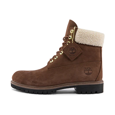 Timberland 6 Inch PRM Waterproof Boots 'Brown and Fleece Collar'
