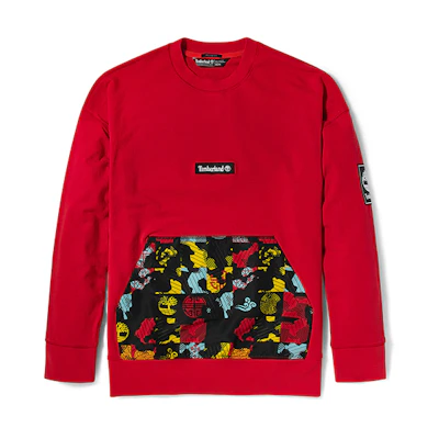 Timberland Color-Block Loose-Fit Crewneck Sweatshirt Red A245Q-P92