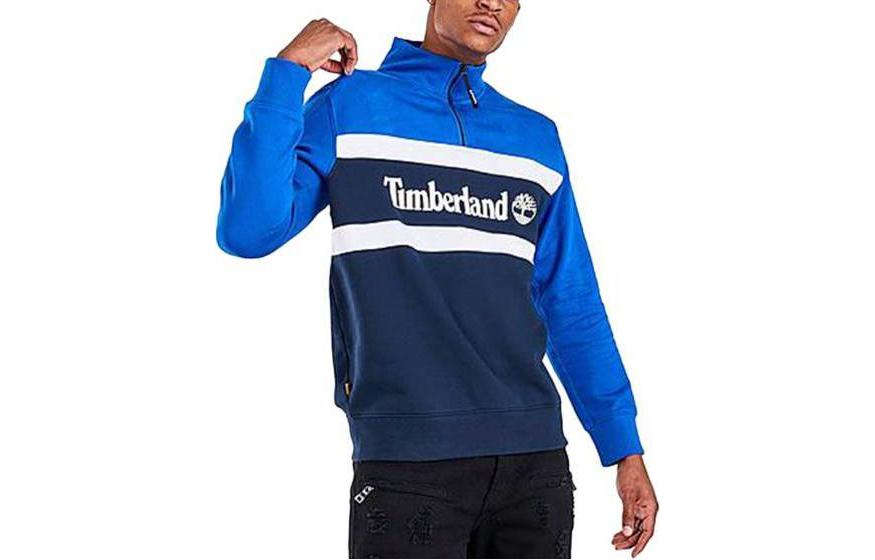 Timberland Color Block Logo Print Long Sleeve Sweatshirt Blue A2AKW-AX7