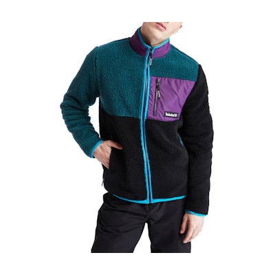 Timberland Colorblock Fleece Jacket for Men Black/Blue A2AXT-AQ3