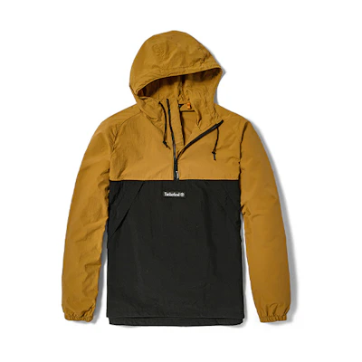 Timberland Colorblock Half-Zip Hooded Pullover Jacket Wheat Color A2BUU-P57