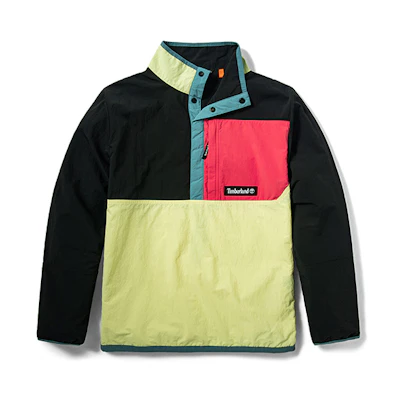 Timberland Colorblock Half-Zip Jacket Black Yellow Multi-Pocket Design A2D4S-BN3