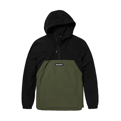 Timberland Colorblock Half-Zip Logo Hoodie Jacket - Army Green A2BUU-AQ2