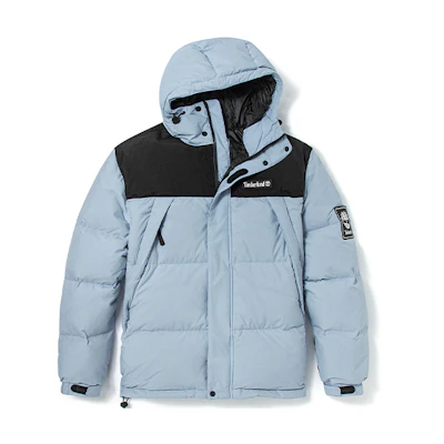 Timberland Colorblock Hooded Puffer Jacket Winter Light Blue. A22EG-BZ7