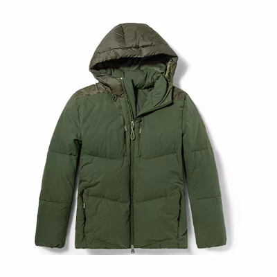 Timberland Colorblock Insulated Hooded Puffer Jacket Luggage Green. A2G9G-U31