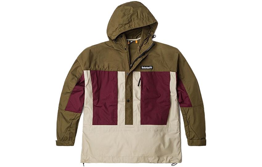 Timberland Colorblock Water-Resistant Hooded Jacket Olive Green A26P2-302