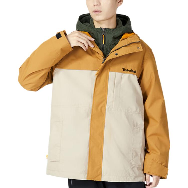 Lookbook Timberland Jaket 3-in-1 Anti Angin Colorblock dengan Hoodie Pakaian Olahraga A696H-DD8