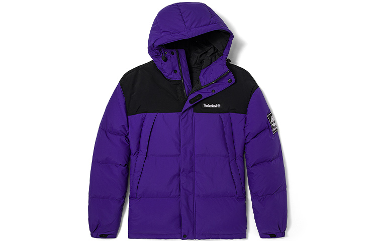Timberland Colorblock Winter Hooded Puffer Jacket - Deep Purple. A22EG-A03