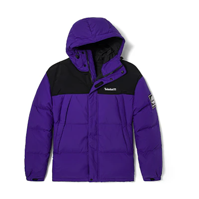 Timberland Colorblock Winter Hooded Puffer Jacket - Deep Purple. A22EG-A03