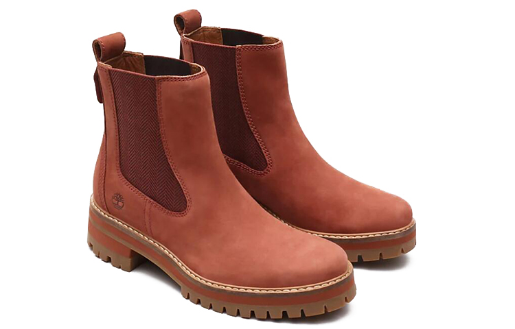 Lookbook 添柏岚Courmayeur Valley 女士切爾西靴 棕紅