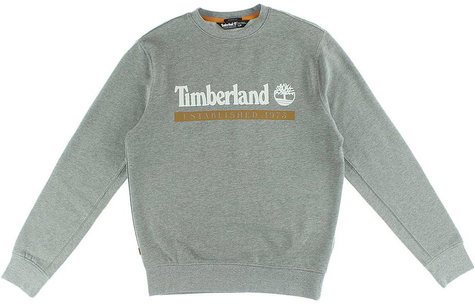Timberland Crewneck Letter Print Long-Sleeve Sweatshirt Grey TB0A2AMHCV6