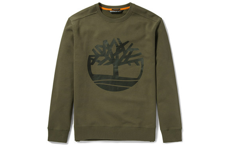 Timberland Crewneck Pullover Sweatshirt Military Green with Tree Logo A2BJ8-Z28