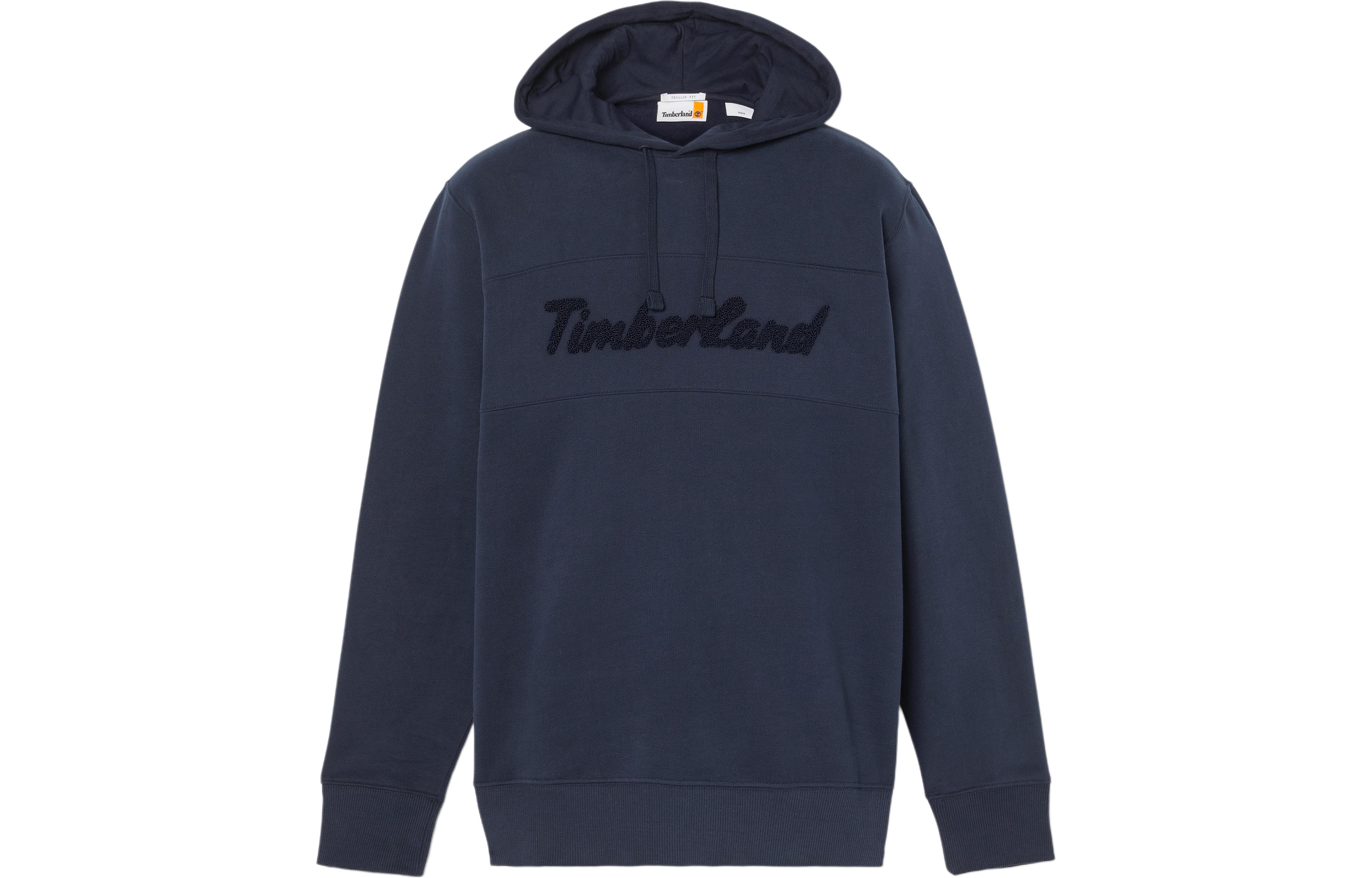 Timberland Cursive Logo Embroidered Hoodie Navy Blue Pullover A2EQ8-433