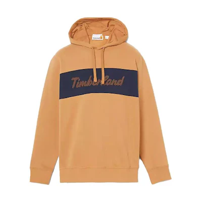 Timberland Cursive Logo Wheat Hoodie Pullover Sweatshirt Long Sleeve A6FKM-P47