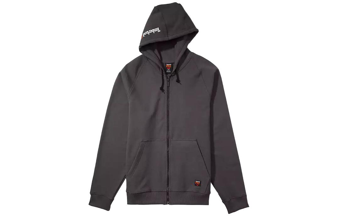 Timberland Dark Gray Logo Print Multi-Pocket Hooded Jacket A1VAK-003