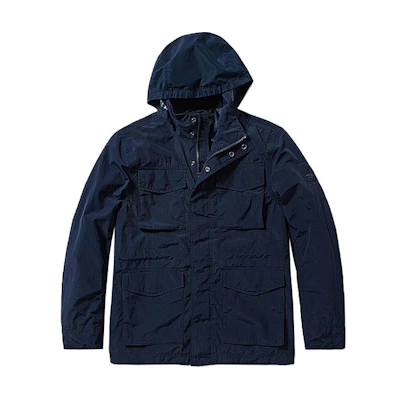 Timberland Deep Sapphire Blue Waterproof Hooded Jacket with Multi-Pockets A427F-433