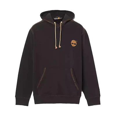 Timberland Elevated Hoodie Black Pullover with Logo Print and Long Sleeves A5MDA-001