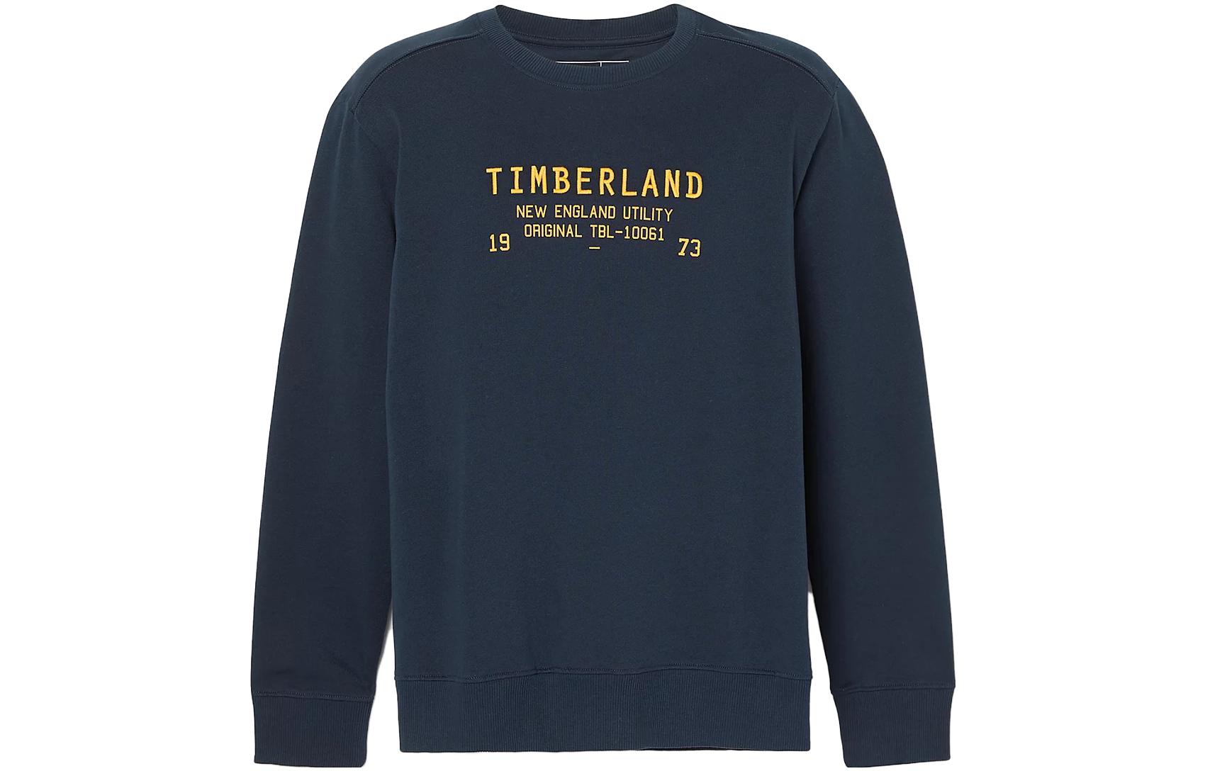 Timberland Embroidered Logo Crewneck Sweatshirt - Navy Blue A6FMV-433