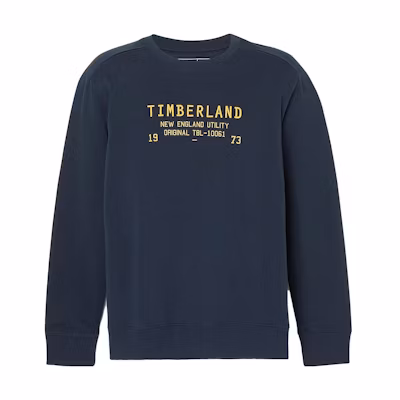 Timberland Embroidered Logo Crewneck Sweatshirt - Navy Blue A6FMV-433