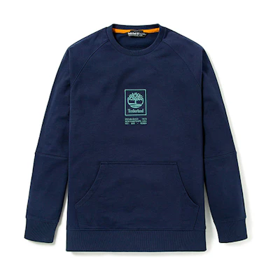 Timberland Embroidered Logo Crewneck Sweatshirt - Navy Blue A2D3J-451