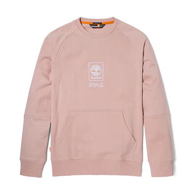 Timberland Embroidered Logo Crewneck Sweatshirt Unisex - Light Pink A2D3J-662