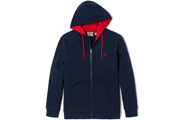 Timberland Embroidered Tree Logo Zip Hoodie Jacket Deep Sapphire Blue A43E2-433