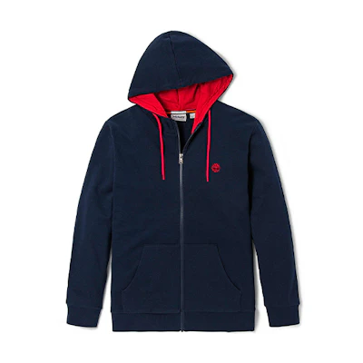 Timberland Embroidered Tree Logo Zip Hoodie Jacket Deep Sapphire Blue A43E2-433