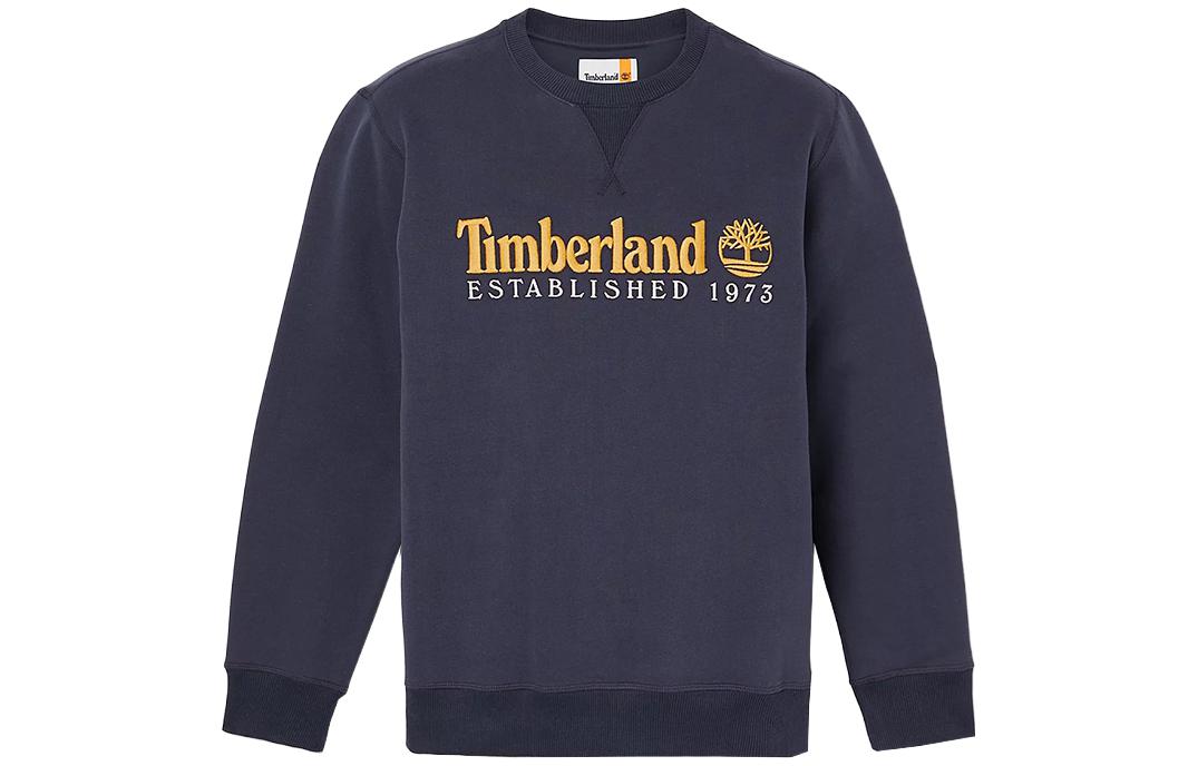 Timberland EST 1973 Logo Embroidered Crewneck Pullover Sweatshirt Navy A65DD-433