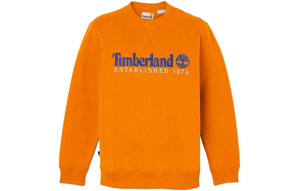 Timberland EST 1973 Logo Embroidery Crewneck Sweatshirt Orange A65DD-ED1