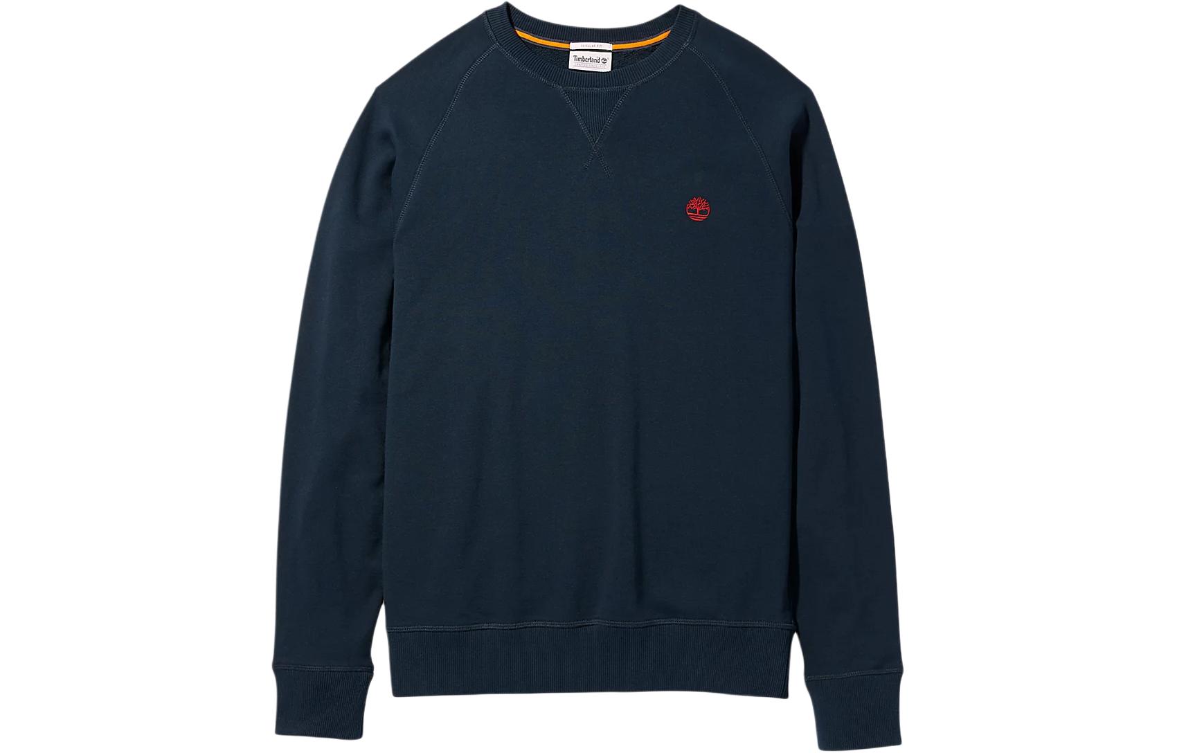 Timberland Exeter Loopback Navy Blue Logo Crewneck Sweatshirt for Men A2F78-433