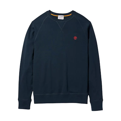 Timberland Exeter Loopback Navy Blue Logo Crewneck Sweatshirt for Men A2F78-433
