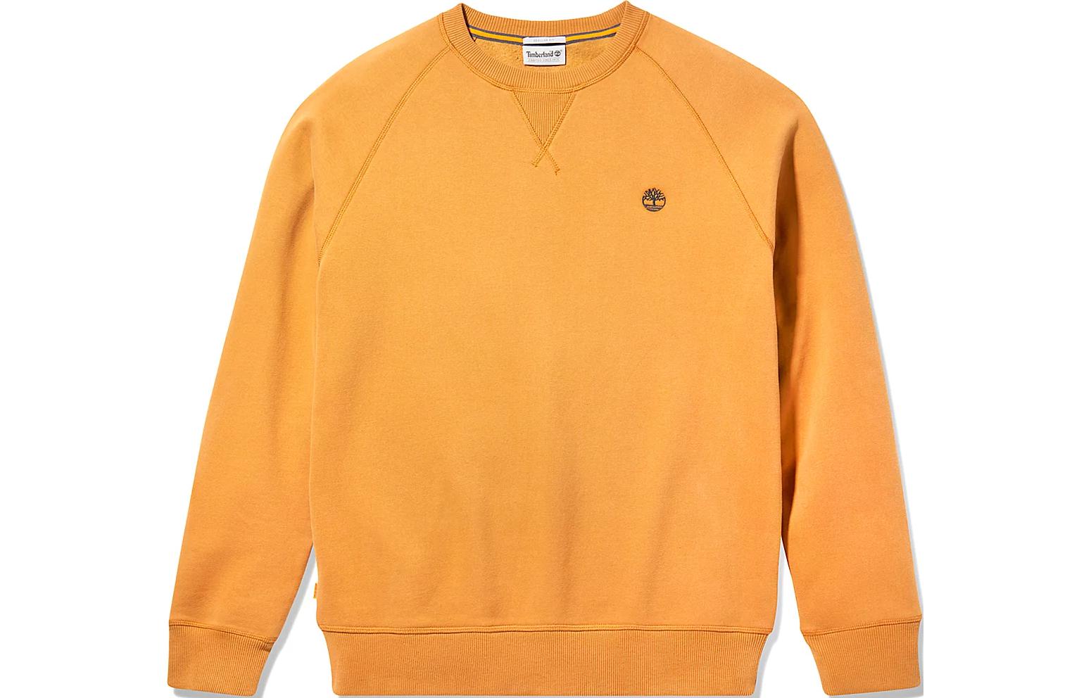 Timberland EXETER RIVER Logo Crewneck Sweatshirt Yellow Pullover A2BNK-P47