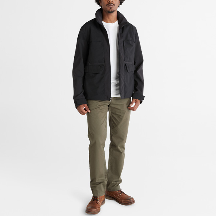 Lookbook Timberland FW22 Black Outdoor Utility Hooded Jacket with Multiple Pockets A69HS-001