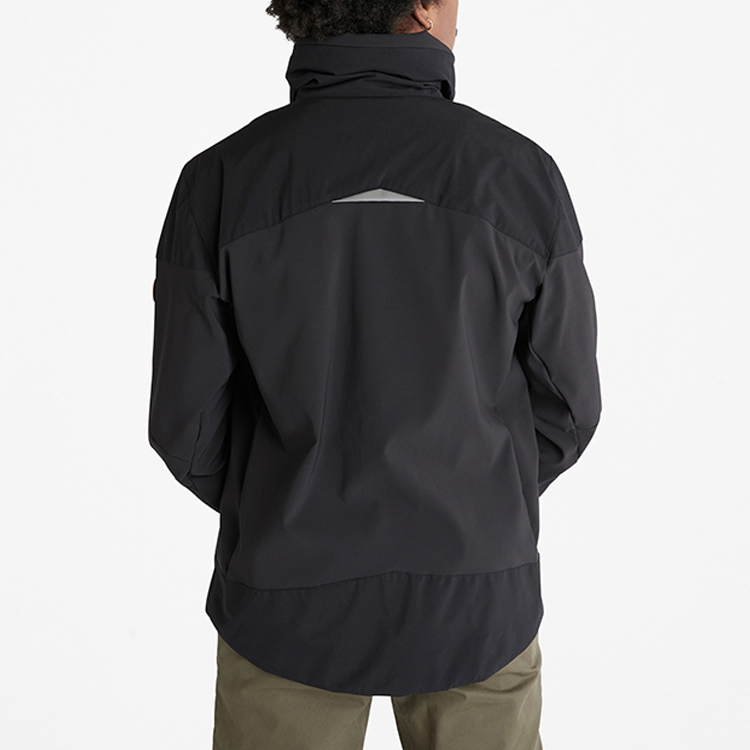 Shop Timberland FW22 Black Outdoor Utility Hooded Jacket with Multiple Pockets A69HS-001