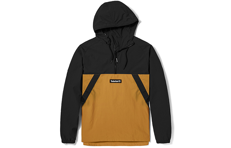 Timberland FW22 Colorblock Half-Zip Hoodie Jacket Black/Wheat Unisex A2BUU-P56