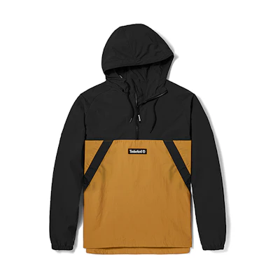 Timberland FW22 Colorblock Half-Zip Hoodie Jacket Black/Wheat Unisex A2BUU-P56