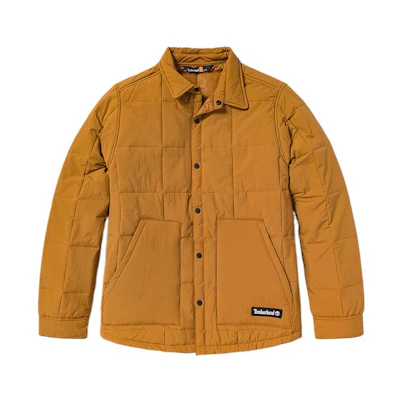 Timberland FW22 Wheat Logo Collared Snap Jacket Coat A5VSN-P47