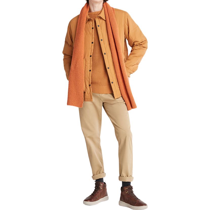 Lookbook Timberland FW22 Wheat Logo Collared Snap Jacket Coat A5VSN-P47