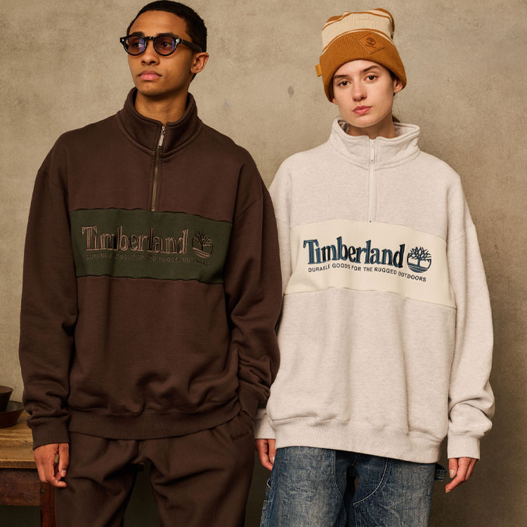 Timberland FW23 -81 3 Series Half-Zip Pullover Sweatshirt Unisex Dark Brown A6217-243 圖 4