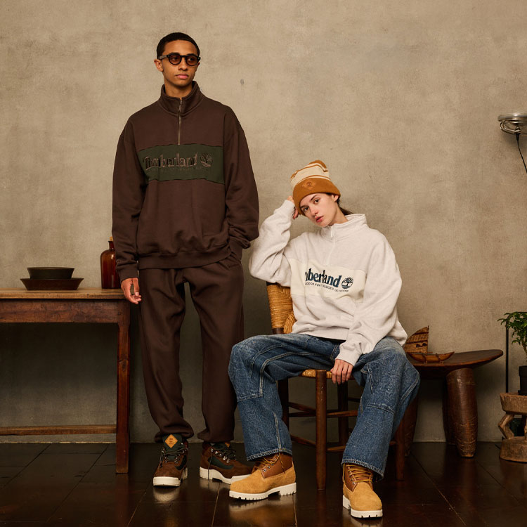 Timberland FW23 -81 3 Series Half-Zip Pullover Sweatshirt Unisex Dark Brown A6217-243 圖 5