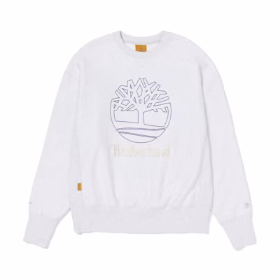 Timberland FW23 +81 3 Logo Embroidered Crewneck Sweatshirt Unisex White/Grey A61YN-051
