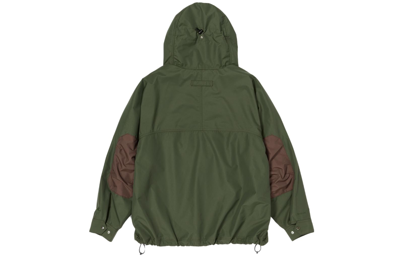 Timberland FW23 +81 3 Series Green Half-Zip Hoodie Jacket Unisex Logo Patchwork A6UCJ-U31